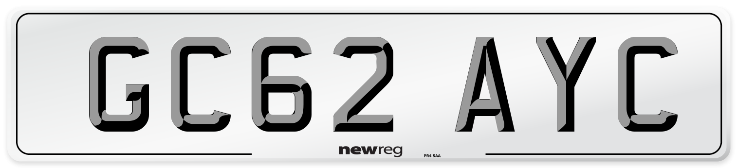 GC62 AYC Number Plate from New Reg